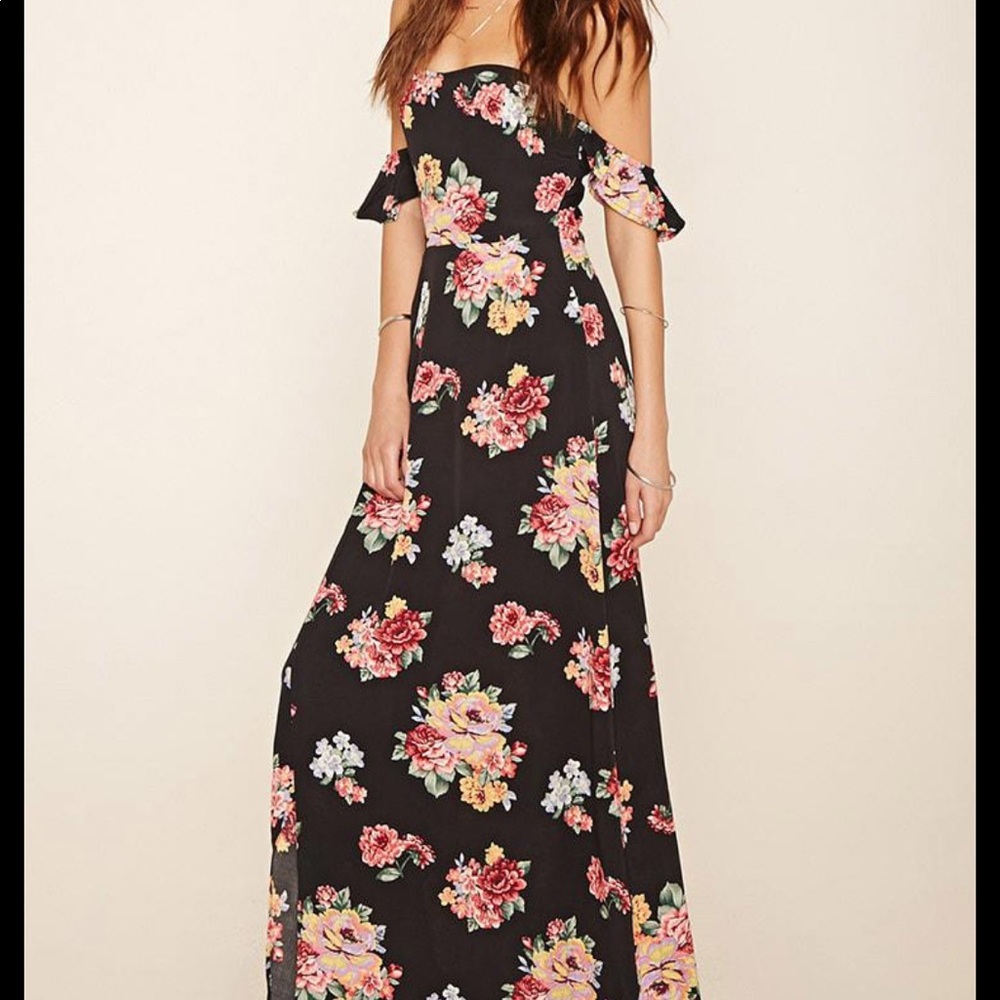 Forever21 floral off the shoulder dress